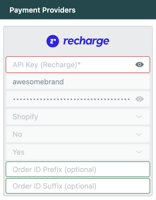 Onboarding: Recharge