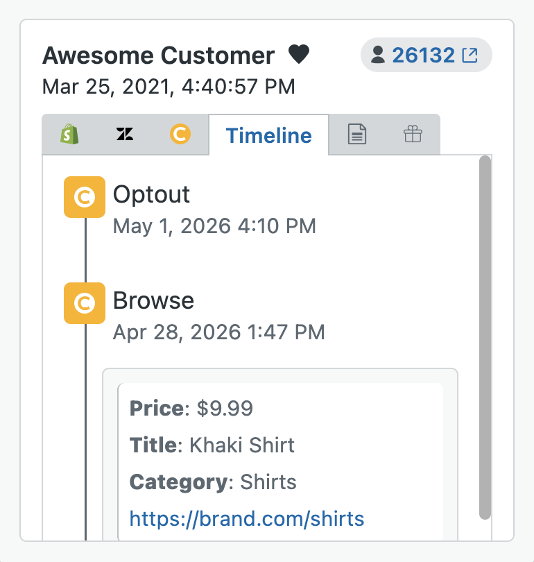 Cordial - Customer Timeline