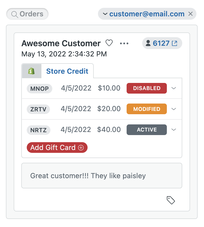 Advanced Gift Card Management - Shopify