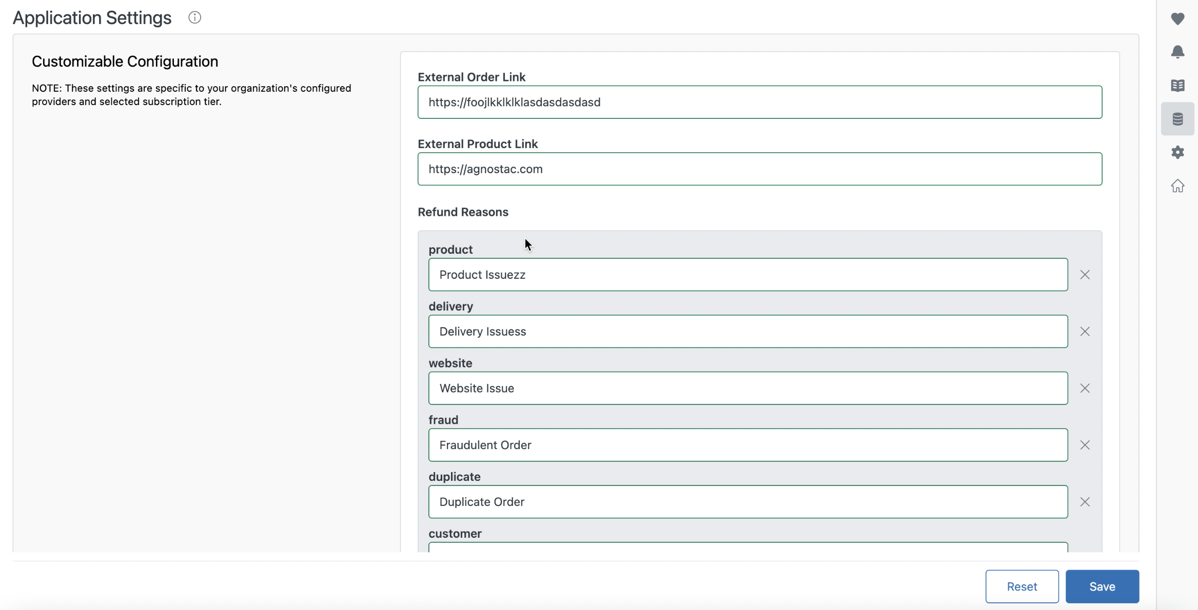 Customizable Configuration