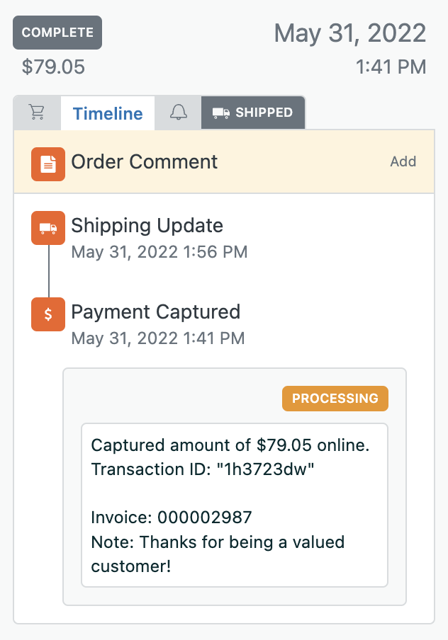 Invoice Comments