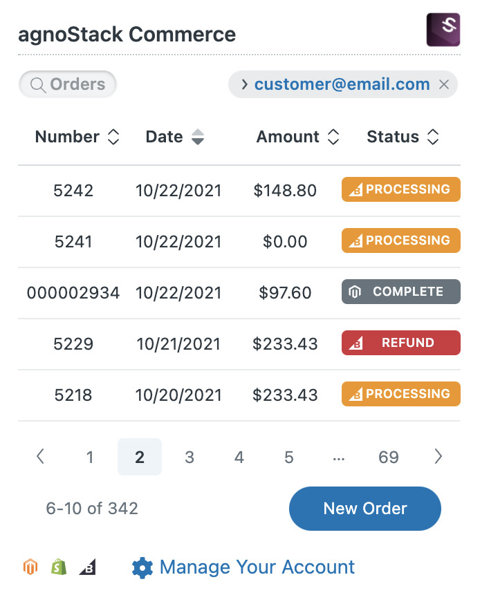 Orders List - Multi-Config