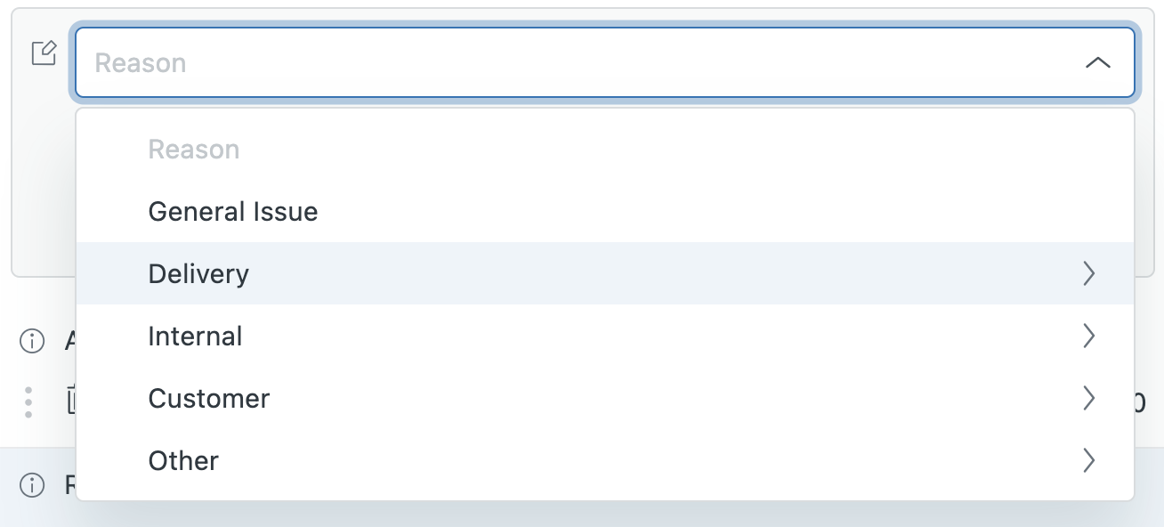 Nested Menus - Dispositions, Macros & Refund Reasons