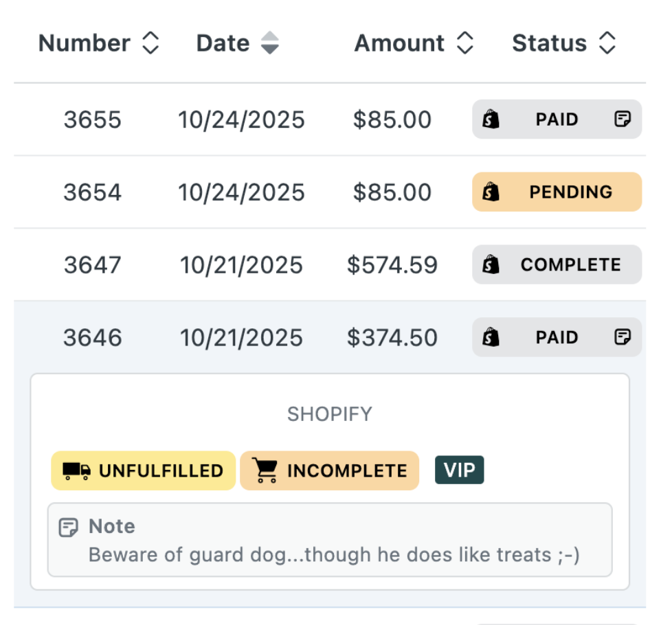 Order Notes - Improved Visibility