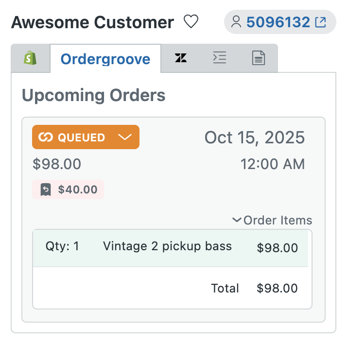 Ordergroove - Upcoming Order Insights