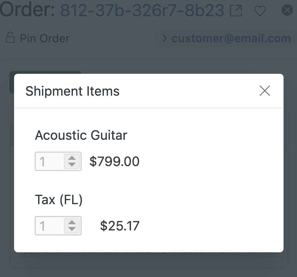 Shipping Product Details