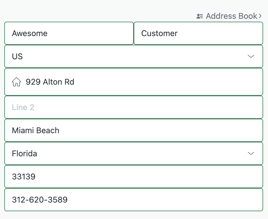 Checkout Flow - Shipping Address Phone Number