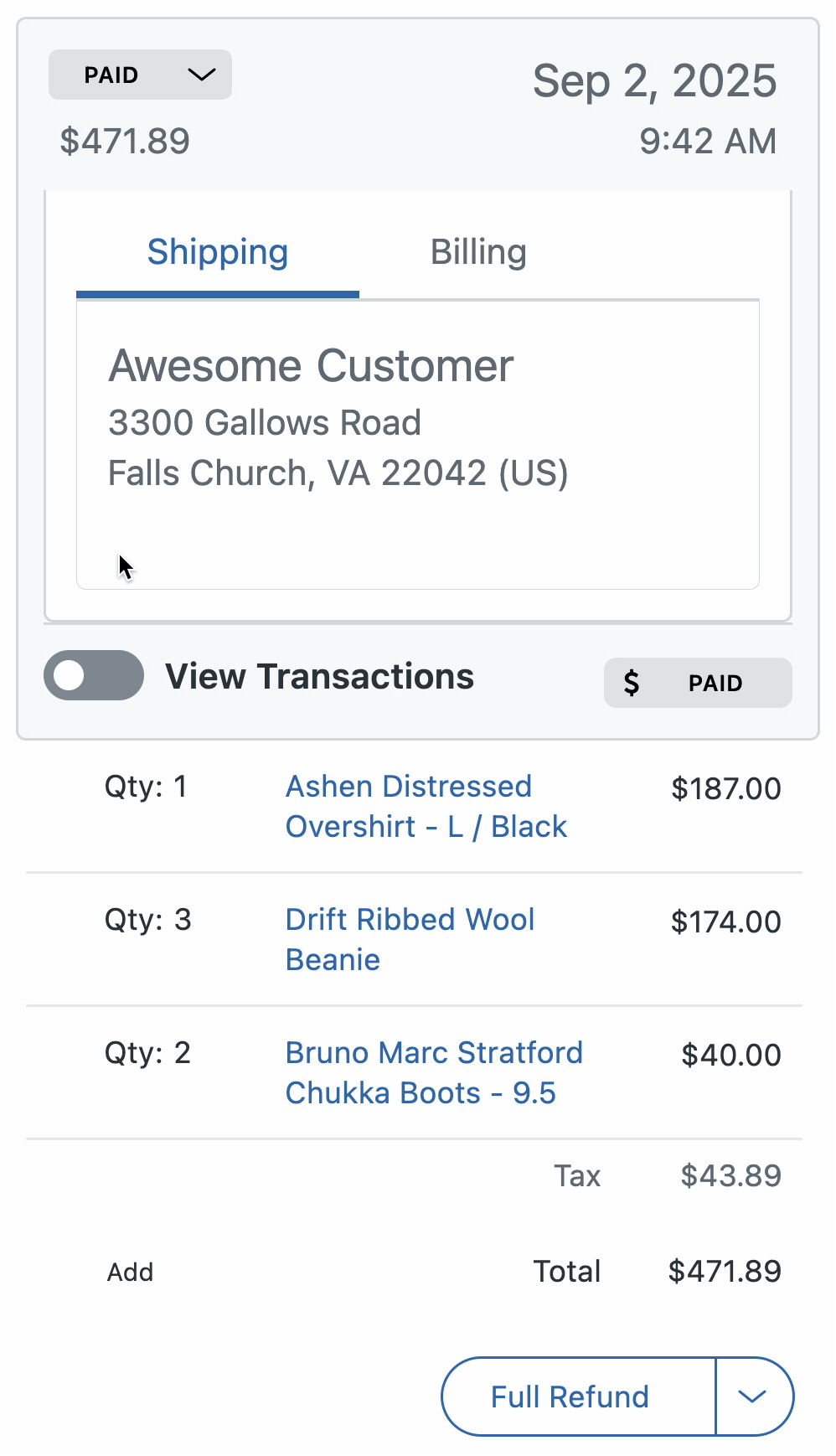 Shopify Multi-Item Refunds