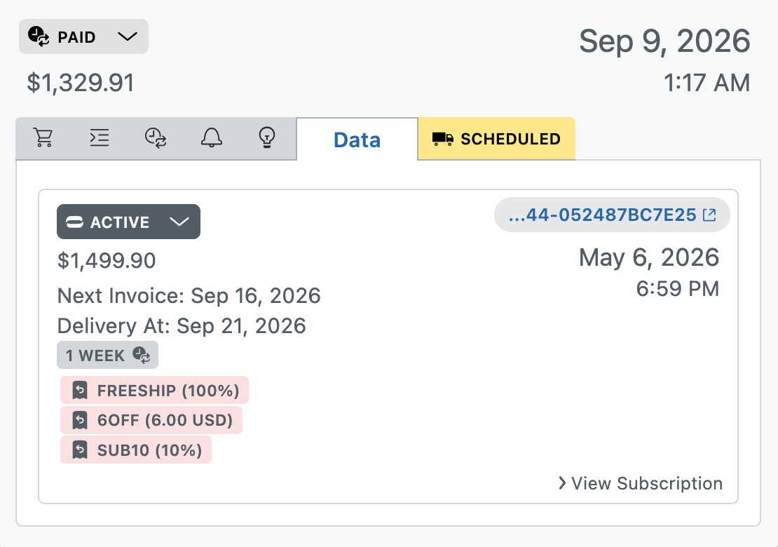 Submarine Subscriptions Detail