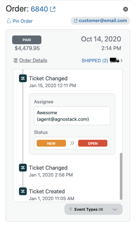 Zendesk Ticket Events