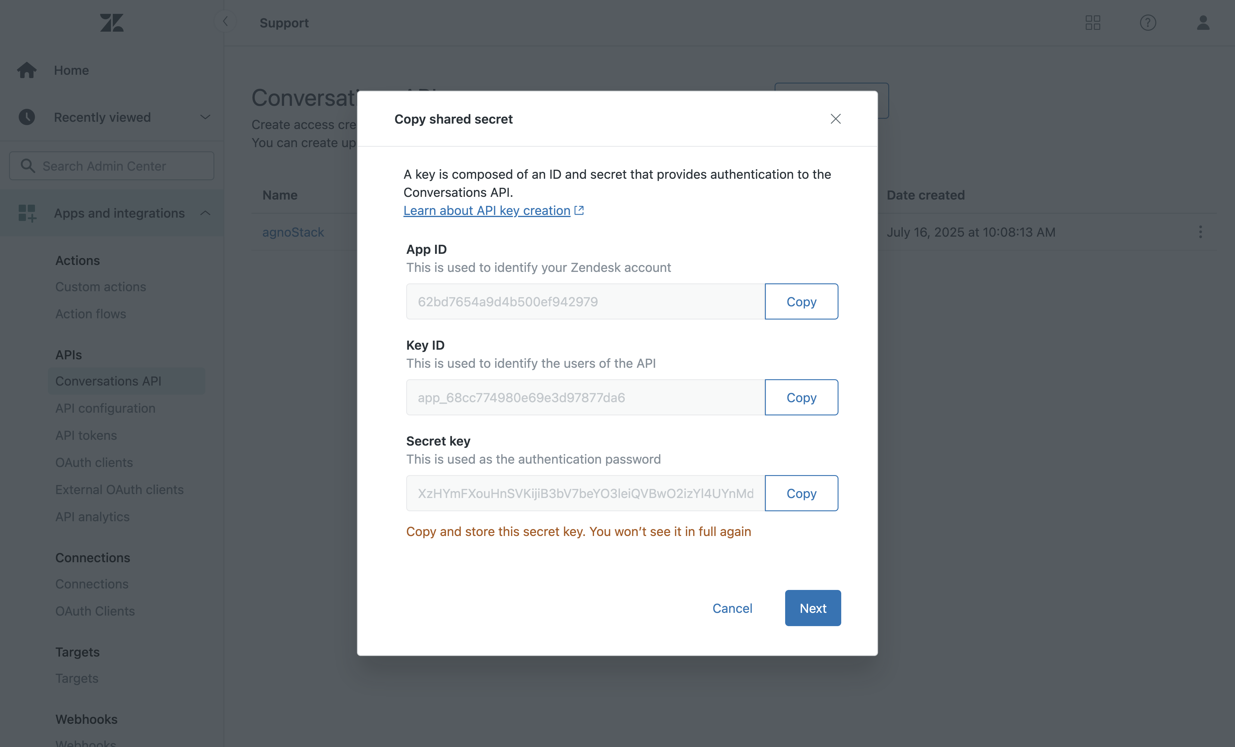 Zendesk Conversations: Obtain API Credentials