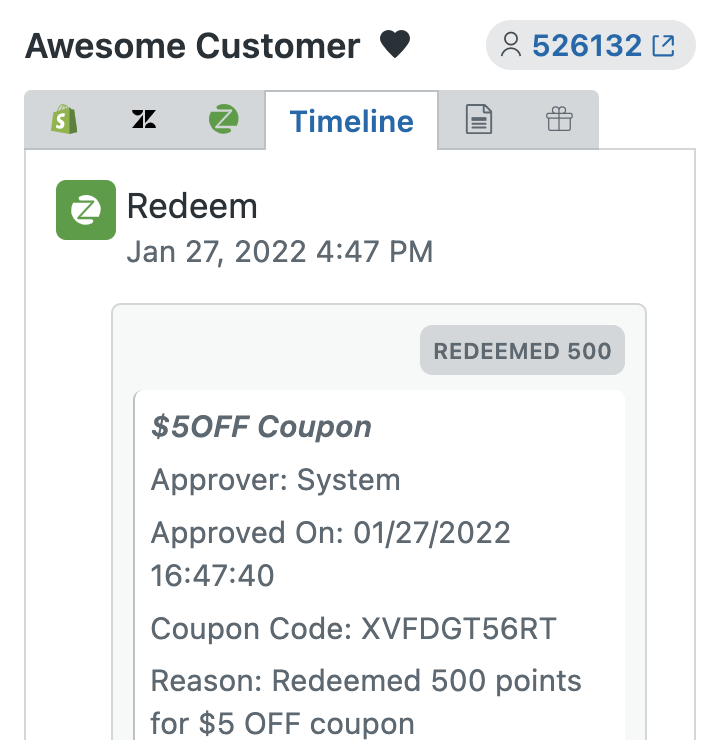 Zinrelo/TrueLoyal - Customer Timeline Zinrelo/TrueLoyal - Customer Timeline