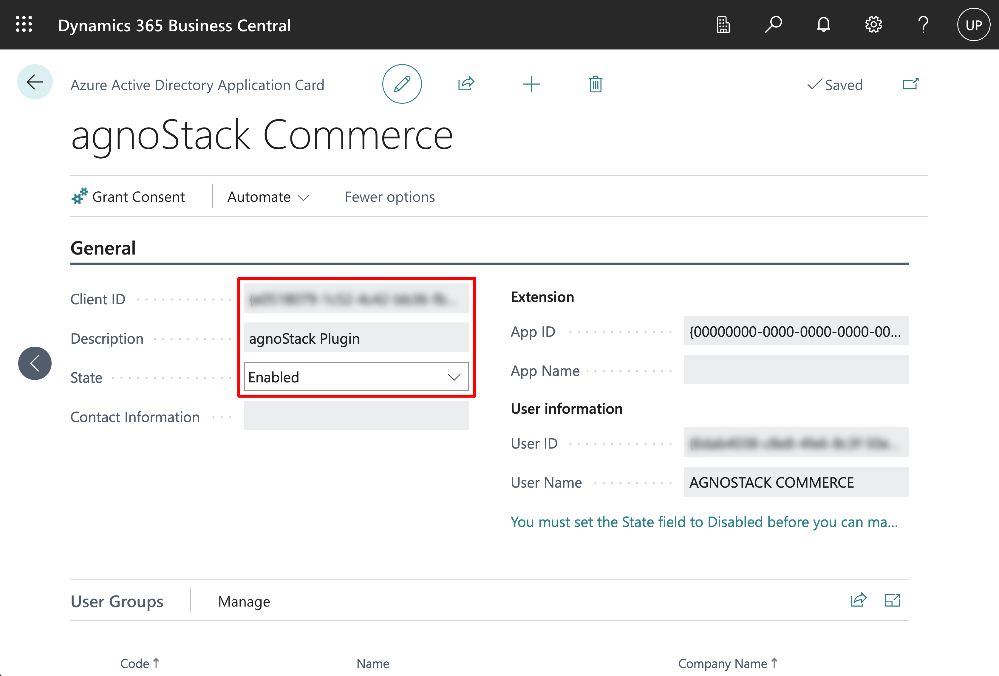 Onboarding: Microsoft Dynamics Business Central - Application Card