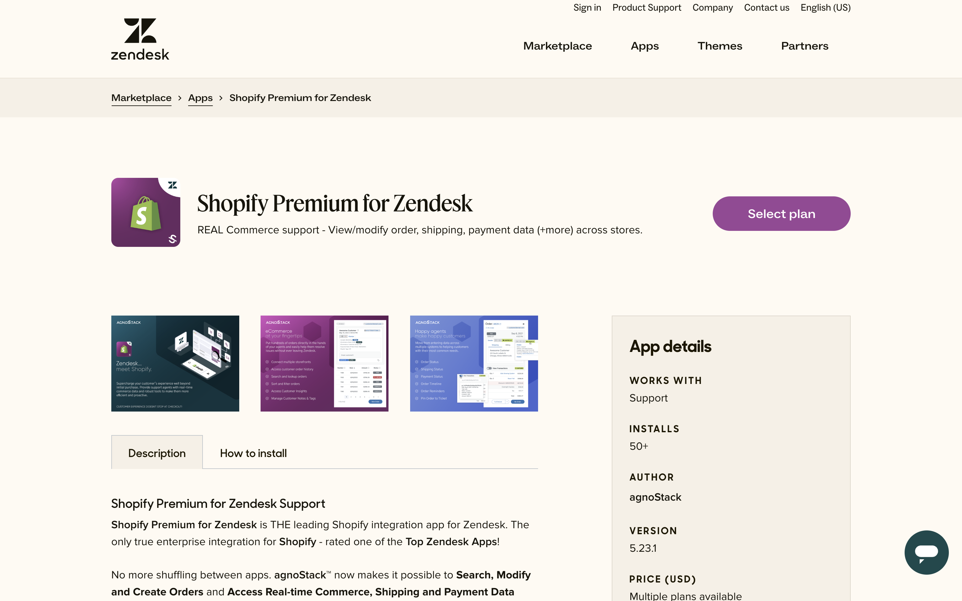 Shopify Premium for Zendesk: Zendesk Marketplace