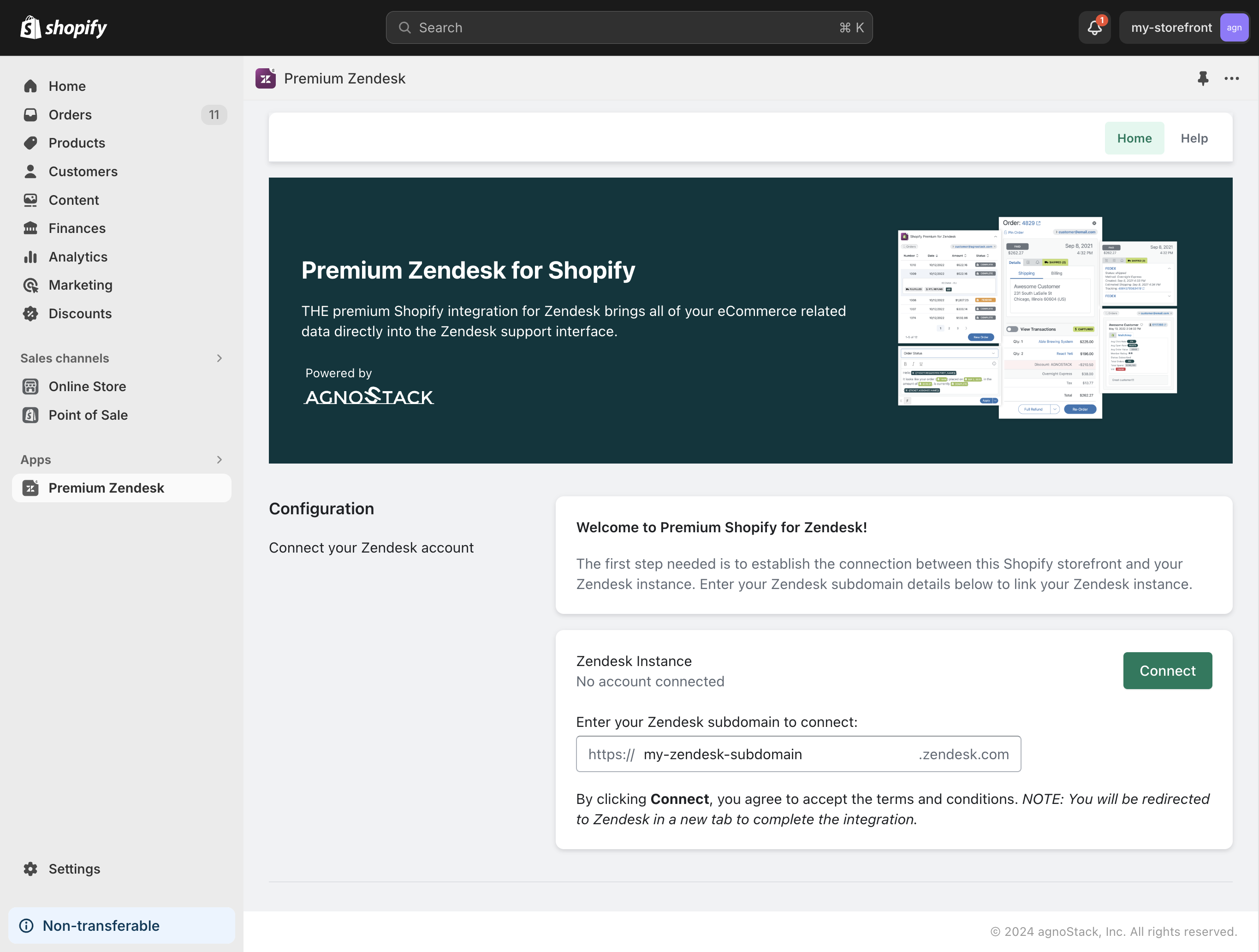 Shopify by agnoStack: Zendesk OAuth